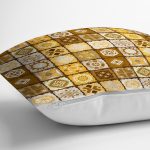 Damalı Karmaşık Şekiller Desenli Dijital Baskılı Dekoratif Yastık Kırlent Kılıfı Realhomes