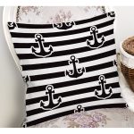 - Rh-K6468-1 - Realhomes Siyah Çizgili Zemin Üzerinde Çapalı Dekoratif Modern Yastık Kılıfı Realhomes