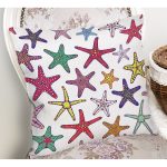 Rengarenk Deniz Yıldızları Desenli Dijital Baskılı Dekoratif Yastık Kırlent Kılıfı Realhomes