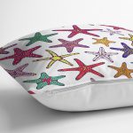 Rengarenk Deniz Yıldızları Desenli Dijital Baskılı Dekoratif Yastık Kırlent Kılıfı Realhomes