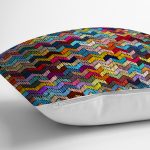 Rengarenk Geometrik Desenli Dijital Baskılı Dekoratif Yastık Kırlent Kılıfı Realhomes