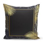 Siyah Zeminde Dairesel Geometrik Motifli Dijital Baskılı Dekoratif Yastık Kırlent Kılıfı Realhomes