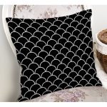 - Rh-K6482-1 - Realhomes Realhomes Beyaz İnce Tasarımlı Özel Baskılı Yastık Kırlent Kılıfı Realhomes