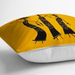 - Rh-K6538-2 - Realhomes Turuncu Zeminde Afrika Kadınlar Tasarımlı Dijital Baskılı Kırlent Kılıfı Realhomes