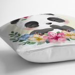 - Rh-K6590-2 - Realhomes  Sevimli Bebek Panda Çocuk Odası Dijital Baskılı Dekoratif Yastık Kırlent Kılıfı Realhomes