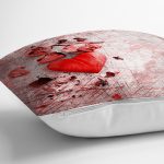 Kırmızı Kalp Dijital Baskılı Dekoratif Yastık Kırlent Kılıfı Realhomes