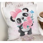 Sevimli Yavru Panda Çocuk Odası Dijital Baskılı Dekoratif Yastık Kırlent Kılıfı Realhomes