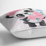 Sevimli Yavru Panda Çocuk Odası Dijital Baskılı Dekoratif Yastık Kırlent Kılıfı Realhomes