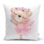 Sevimli Bebek Balerin Çocuk Odası Dijital Baskılı Dekoratif Yastık Kırlent Kılıfı Realhomes