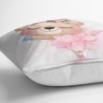 Sevimli Bebek Balerin Çocuk Odası Dijital Baskılı Dekoratif Yastık Kırlent Kılıfı Realhomes