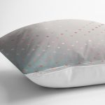 Gri Zeminde Noktalı Tasarım Dijital Baskılı Dekoratif Yastık Kırlent Kılıfı Realhomes