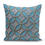 - Rh-K6765 - Realhomes Kabartma Yüzey Geometrik Desenli Dijital Baskılı Dekoratif Yastık Kırlent Kılıfı Realhomes