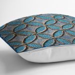 - Rh-K6765-2 - Realhomes Kabartma Yüzey Geometrik Desenli Dijital Baskılı Dekoratif Yastık Kırlent Kılıfı Realhomes