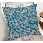 - Rh-K6766-1 - Realhomes Mavi Zemin Geometrik Motifli Dijital Baskılı Dekoratif Yastık Kırlent Kılıfı Realhomes