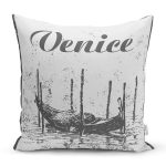 - Rh-K68 - Realhomes  Modern Venedik Resimli Dijital Baskılı Dekoratif Yastık Kırlent Kılıfı Realhomes