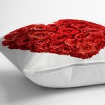 - Rh-K69-2 - Realhomes  Kırmızı Kalp Desenli Dijital Baskılı Dekoratif Yastık Kırlent Kılıfı Realhomes