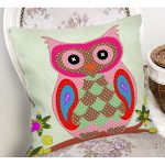 - Rh-K7-1 - Realhomes Sevimli Baykuş Figürlü Özel Tasarım Dijital Baskılı Yastık Kırlent Kılıfı Realhomes