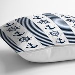 - Rh-K702-2 - Realhomes Lacivert Denizci Motifleri Dijital Baskılı Yastık Kırlent Kılıfı Realhomes