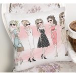 Kız Figürlü Tasarım Dijital Baskılı Modern Yastık Kırlent Kılıfı Realhomes
