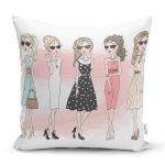 Kız Figürlü Tasarım Dijital Baskılı Modern Yastık Kırlent Kılıfı Realhomes