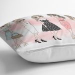 Kız Figürlü Tasarım Dijital Baskılı Modern Yastık Kırlent Kılıfı Realhomes