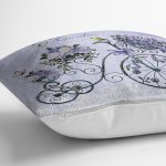 - Rh-K708-2 - Realhomes Bisiklet Ve Çiçek Figürlü Özel Tasarım Dijital Baskılı Modern Yastık Kırlent Kılıfı Realhomes