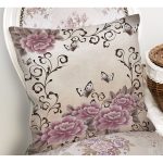 Çiçek Ve Kelebek Temalı Özel Tasarım Dijital Baskılı Modern Yastık Kırlent Kılıfı Realhomes