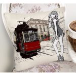 - Rh-K73-1 - Realhomes Fashion Girl Dijital Baskılı Dekoratif Yastık Kırlent Kılıfı Realhomes