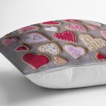 Kalp Desenli Dijital Baskılı Dekoratif Yastık Kırlent Kılıfı Realhomes