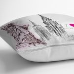 - Rh-K81-2 - Realhomes Özgürlük Anıtı New York Yazılı Dijital Baskılı Dekoratif Yastık Kırlent Kılıfı Realhomes