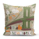 New York Temalı Dijital Baskılı Dekoratif Yastık Kırlent Kılıfı Realhomes