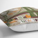 New York Temalı Dijital Baskılı Dekoratif Yastık Kırlent Kılıfı Realhomes