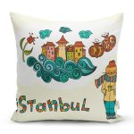 - Rh-K88 - Realhomes İstanbul Temalı Dijital Baskılı Dekoratif Yastık Kırlent Kılıfı Realhomes