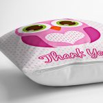 Sevimli Baykuş Figürlü Özel Tasarım Dijital Baskılı Yastık Kırlent Kılıfı Realhomes