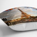 - Rh-K96-2 - Realhomes Eyfel Kulesi Sonbahar Temalı Dijital Baskılı Dekoratif Yastık Kırlent Kılıfı Realhomes