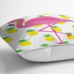 Pembe Flamingo Desenli Dekoratif Yastık Kırlent Kılıfı Realhomes