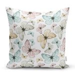 Etnik Desenli Çiçek Motifli Dijital Baskılı Dekoratif Yastık Kırlent Kılıfı Realhomes