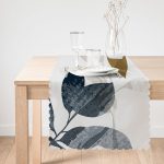 - Runner-10006-1 - Realhomes Özel Tasarım Yaprak Motifli Dijital Baskılı Modern Runner Realhomes