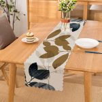 - Runner-10006 - Realhomes Özel Tasarım Yaprak Motifli Dijital Baskılı Modern Runner Realhomes