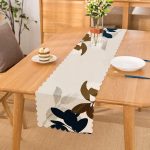 - Runner-10008 - Realhomes Özel Tasarım Yaprak Motifli Dijital Baskılı Modern Runner Realhomes