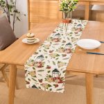 - Runner-10030 - Realhomes Çiçek Çizimli Dijital Baskılı Dekoratif Runner Realhomes