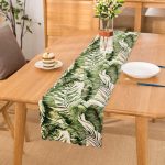 Yeşil Tropik Yapraklar Tasarımlı Dijital Baskılı Dekoratif Runner Realhomes