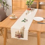 - Runner-10063 - Realhomes Özel Tasarım Mum Motifli Dijital Baskılı Dekoratif Runner Realhomes