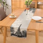 Eyfel Kuleli Dijital Baskılı Dekoratif Runner Realhomes