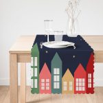 - Runner-10103-1 - Realhomes Happy New Year Tasarımlı Dijital Baskılı Dekoratif Runner Realhomes