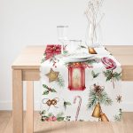 - Runner-10132-1 - Realhomes Şamdan Tasarımlı Yılbaşı Konseptli Dijital Baskılı Modern Runner Realhomes