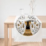 Çini Çizimli Guguklu Saat Motifli Dijital Baskılı Dekoratif Runner Realhomes