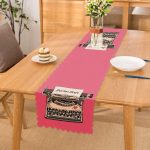 Pembe Zemin Daktilo Tasarımlı Dijital Baskılı Modern Runner Realhomes