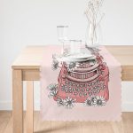 - Runner-10141-1 - Realhomes Antika Daktilo Motifli Dijital Baskılı Dekoratif Runner Realhomes