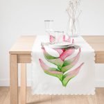 Egzotik Yaprak Tasarımlı Dijital Baskılı Dekoratif Runner Realhomes